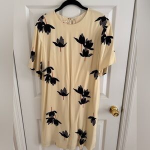Marni Silk Floral Print Cream Dress